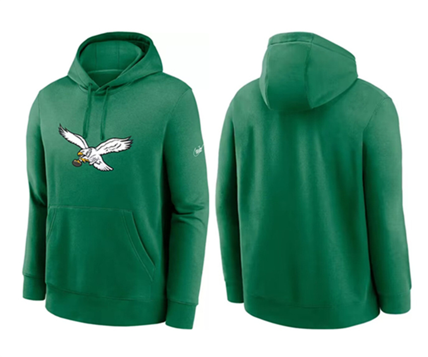 Men's Kelly Green Philadelphia Eagles Stitched Pullover Hoodie